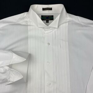 Alexander Julian Colours Mens Tuxedo Shirt 2XL 18.5-34/35 White Wing Collar
